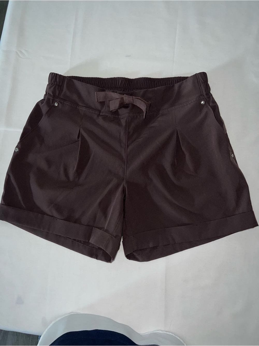Mondetta Dark Brown Pull-On Tie-Waist Casual Shorts